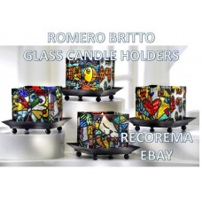 ROMERO BRITTO 4 GLASS CANDLE HOLDERS *1 PER ORDER*    112034649894